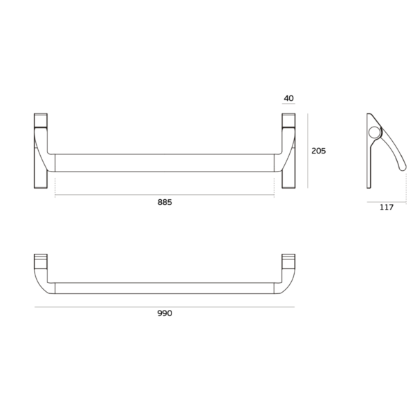 FA.20.945 - 3 CERRADURA ANTIPÁNICO REVERSIBLE PARA PUERTAS DE 1 HOJA