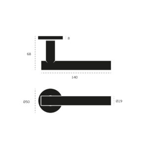 IN.00.045.FR - 2 MANILLA DE PUERTA MODELO T SHAPE