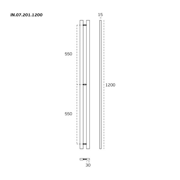 IN.07.201.1200 - 3 MANILLONES PARA PUERTAS CORREDERAS DE CRISTAL