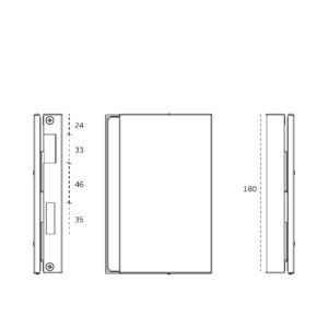 IN.20.3320.D - 2 CAJA CERRADERA DE CERRADURA DERECHA PARA CRISTAL
