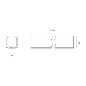 27.010 - 2 CARRIL SUPERIOR CON ACABADO ALUMINIO MATE 2000