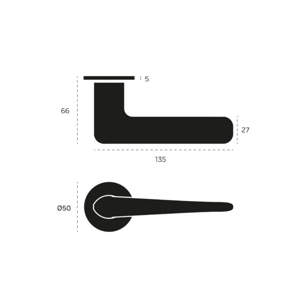 IN.00.182.RF05N.BA - 3 MANILLA PARA PUERTAS FLOW SERIES