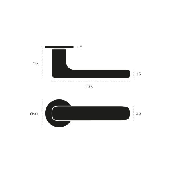 IN.00.317.QF05N - 3 MANILLA PARA PUERTAS NINETY SERIES