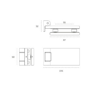 IN.05.302 - 2 BISAGRA PARED-CRISTAL