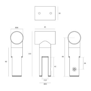 SM.012.90-180 - 2 SOPORTE SUPERIOR PARA PANEL 90°-180°