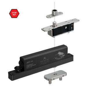 IN.05.216.HO - 1 PIVOTE HIDRÁULICO CON RETENCIÓN A 90° PARA PUERTAS HASTA 500 KG