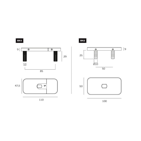IN.05.216.HO - 6 PIVOTE HIDRÁULICO CON RETENCIÓN A 90° PARA PUERTAS HASTA 500 KG