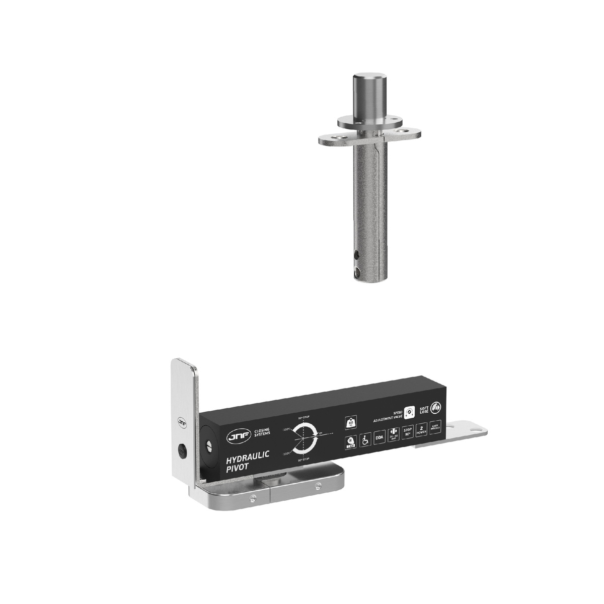 IN.05.203.HO - 1 PIVOTE HIDRÁULICO JNF 60 EDGE PARA PUERTAS HASTA 60 KG