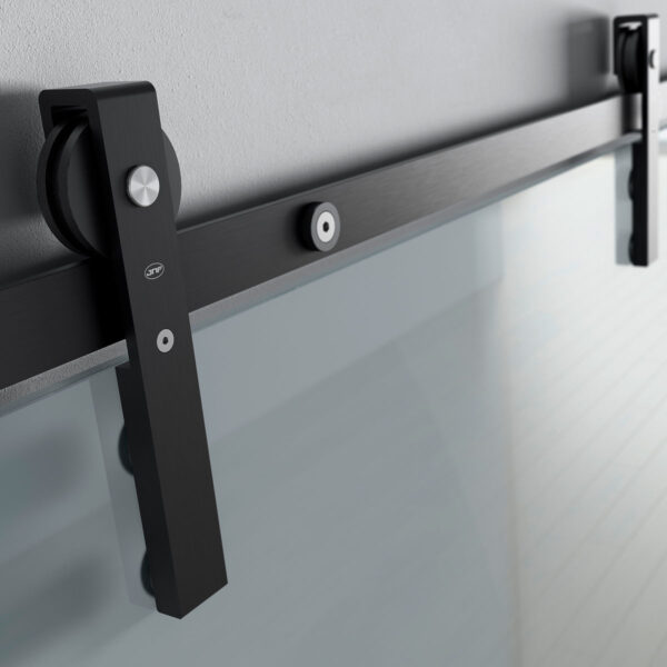 Kit p/puerta corredera de vidrio modelo Charriot - Negro - 1700 mm - JNF - IN.15.900.N - Imagen 2
