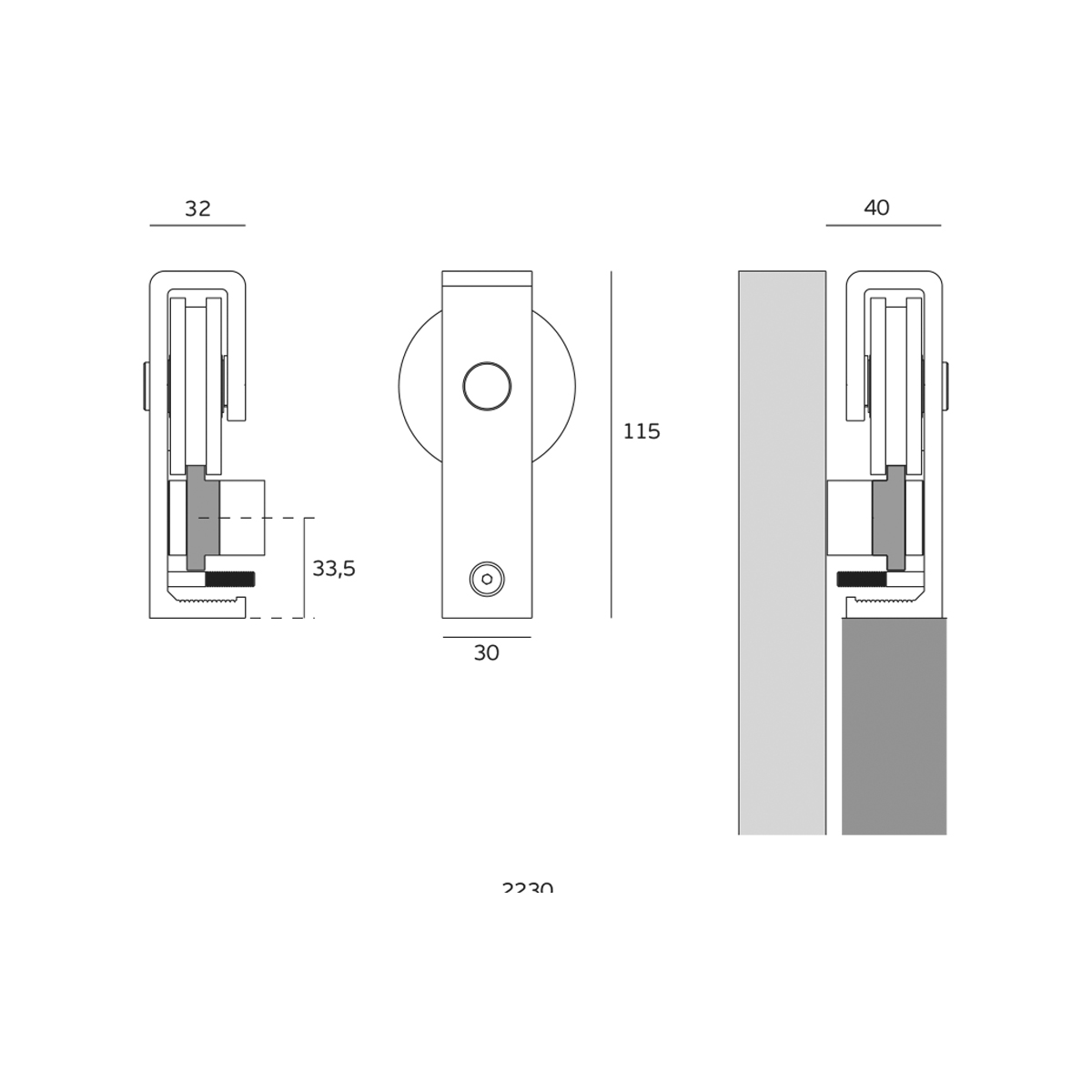 IN.15.901 - 4 KIT P PUERTA CORREDERA DE MADERA JNF MODELO CHARRIOT