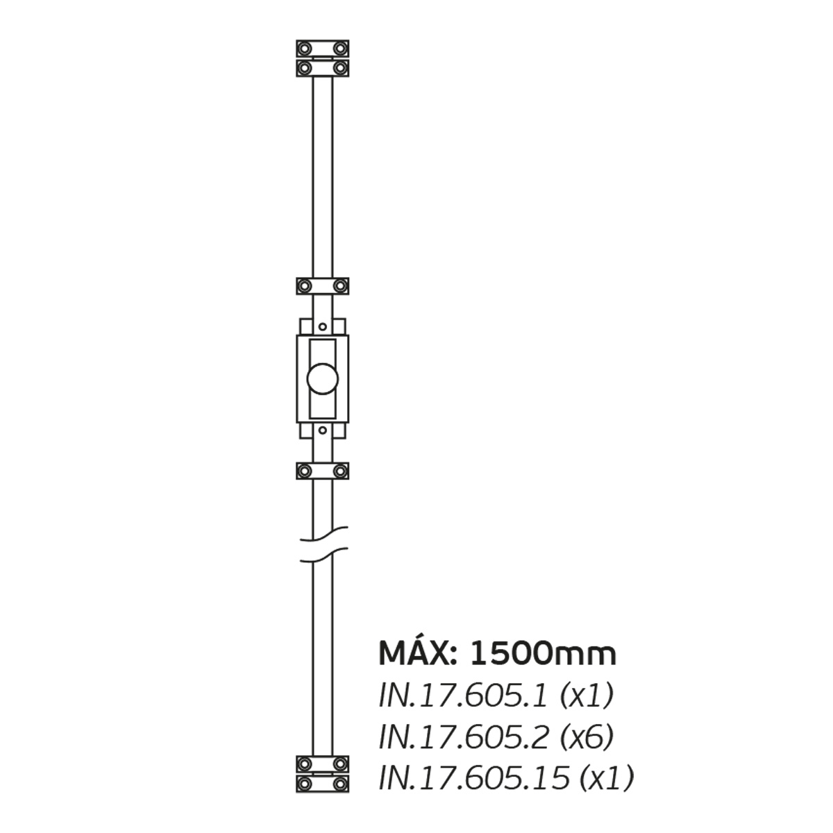 IN.17.605 .15 – 2 VARA REDONDA PARA CREMONA DE VENTANA
