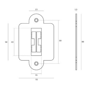 IN.20.974.C2 – 2 CERRADERO PARA PUERTA VAIVÉN PARA CERRADURA IN.20.974