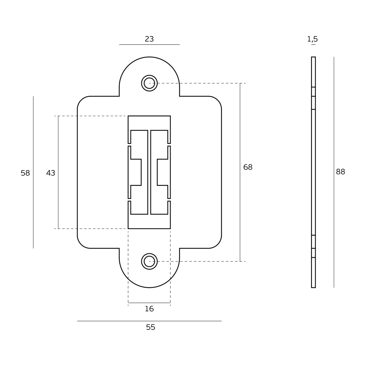 IN.20.974.C2 – 2 CERRADERO PARA PUERTA VAIVÉN PARA CERRADURA IN.20.974