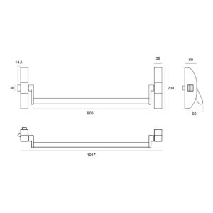 FA.20.952.KIT – 2 CERRADURA ANTIPÁNICO REVERSIBLE PARA PUERTAS DE 1 HOJA