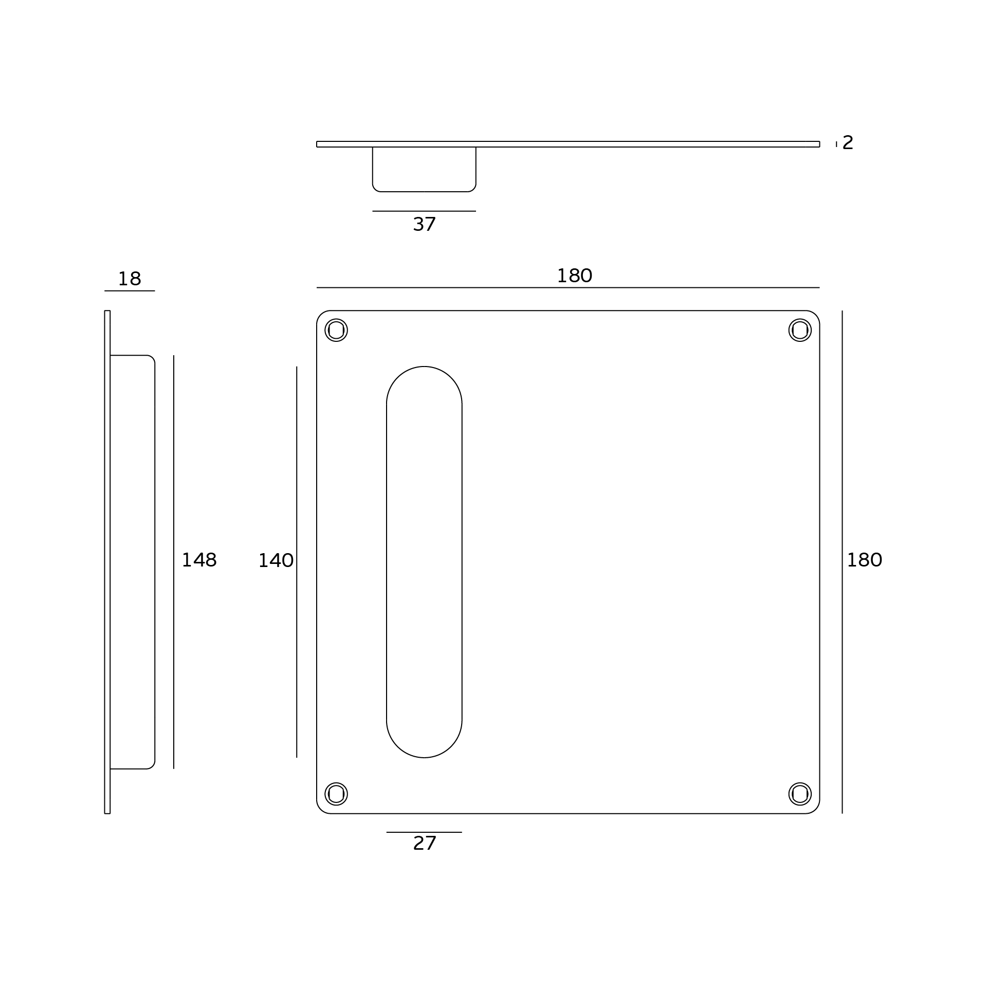 IN.16.220.19- 2 TIRADOR CON PLACA Ø 19MM