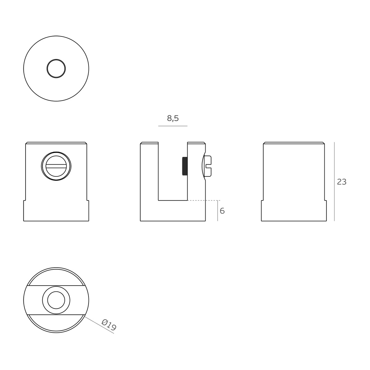 IN.80.560.8 – 3 SOPORTE PARA VIDRIO ESPESOR 8MM