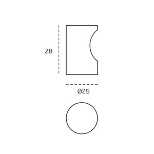 IN.22.102.25 - 2 POMO DE MUEBLE - Ø 25 - JNF
