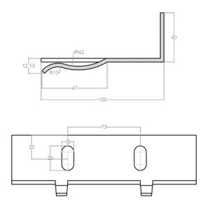 B.D.40.100.3.150 - 2 BRACKET SIMPLE 40X100X150X3