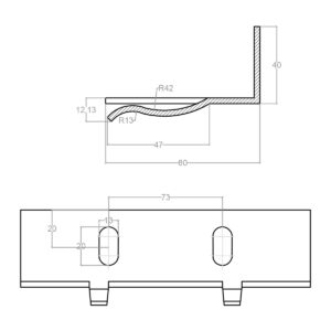 B.D.40.80.3.150 - 2 BRACKET SIMPLE 40X80X150X3
