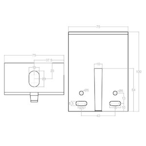 B.S.40.100.3.75 - 2 BRACKET SIMPLE 40X100X75X3