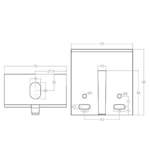 B.S.40.80.3.75 - 2 BRACKET SIMPLE 40X80X75X3