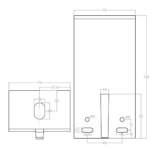 B.S.50.150.4.75 - 2 BRACKET SIMPLE 50X150X75X4
