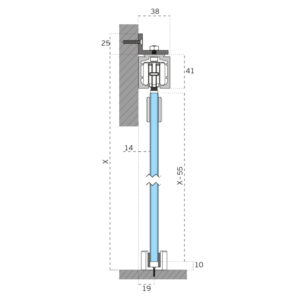 IN.27.010.2900 – 2 - Carril superior con acabado aluminio mate - 2900mm