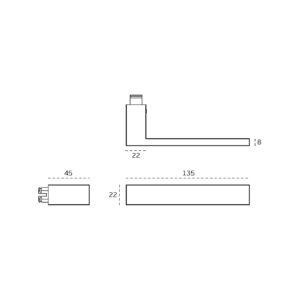 IN.00.122.TG - 2 MANILLA PARA PUERTAS GEOMETRIC SERIES - TITANIUM GOLD