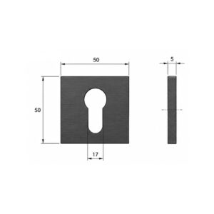 IN.04.QPZ.05N.TB - 2 - Bocallave JNF cuadrado para bombillo europeo - Titanium Black