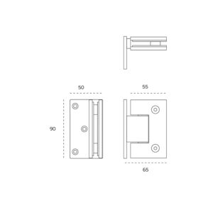 IN.05.331 - 2 - Bisagra JNF pared-cristal con freno 8 - 10 mm