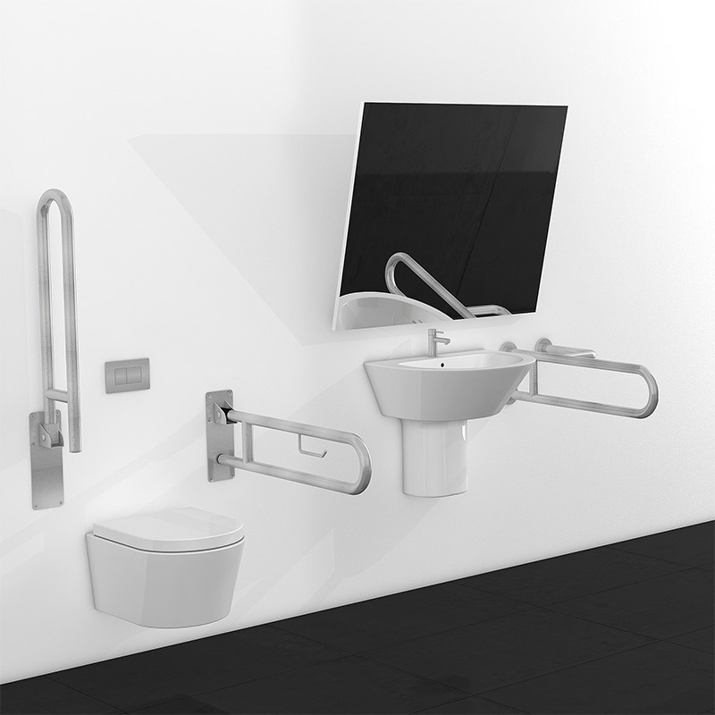 IN.12.002 - 3 - Barra de apoyo JNF plegable con porta rollo