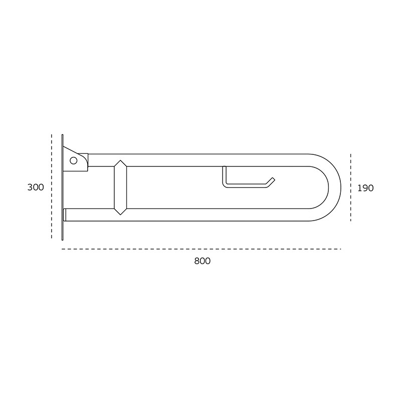 IN.12.002 - 5 - Barra de apoyo JNF plegable con porta rollo