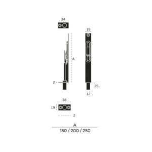 IN.17.615.250 – 2 - Picaporte Curvo JNF 250mm