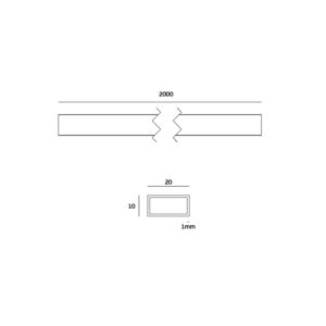 IN.80.660.2000 - 2 - Tubo Rectangular JNF - 2000 mm