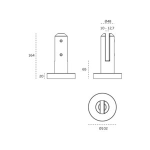 IN.80.853.TB - 2 - Soporte de suelo JNF para cristal - Titanium Black