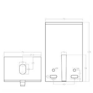 B.S.50.120.4.75 - 2 BRACKET SIMPLE 50X120X75X4