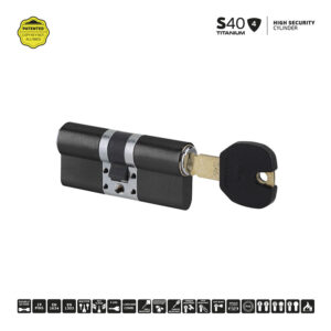 IN.19.S40.60.60.TB - 2 - Cilindro europeo JNF de alta seguridad llave - llave 120mm - Titanium Black