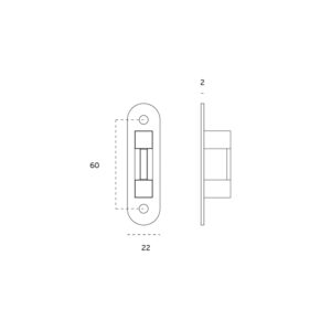 IN.20.339.B - 2 - Cerradero reversible para aplicar en el marco de la puerta