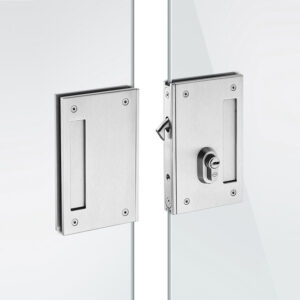 IN.20.349 - 2 - Cerradura para Puertas Correderas de Cristal - Acabado Satín