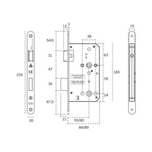 IN.20.976.60 - 2 - Cerradura de embutir serie 970 para cilindro europeo