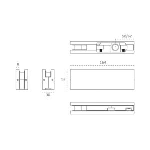 IN.81.110.2.TB - 2 - Soporte superior de giro para cristal Q System - Titanium Black